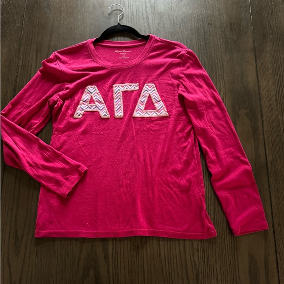 Eddie Bauer Alpha Gamma Delta Embroidered Long-Sleeve T-Shirt | AGD | ΑΓΔ - Picture 1 of 2